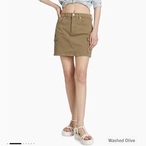 Rails Washed Olive Denim Cargo Skirt, size 27